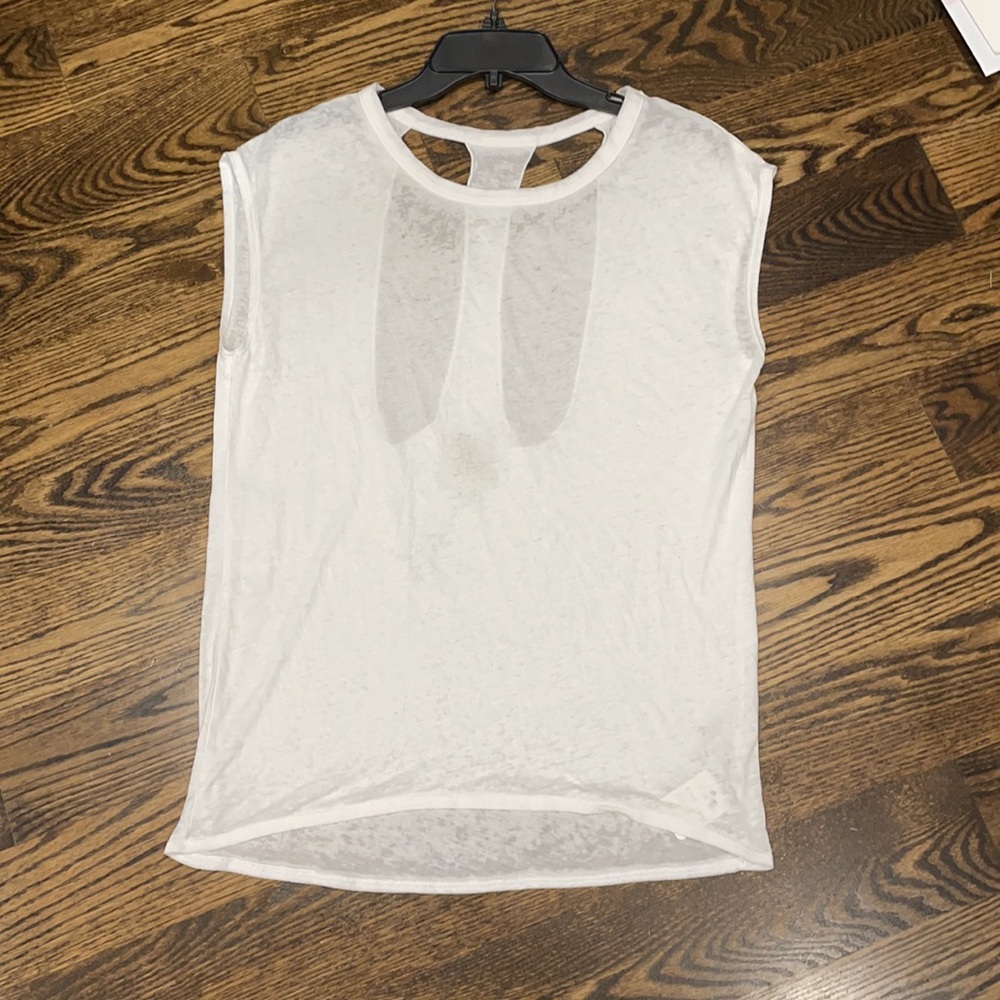 2/$25 Chaser cap sleeve burnout t-shirt with cut out detail. Size Small